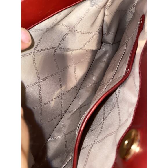 MICHAEL Michael Kors Gramercy Large Logo Satchel in Brown/Brandy Excellent - Picture 13 of 16